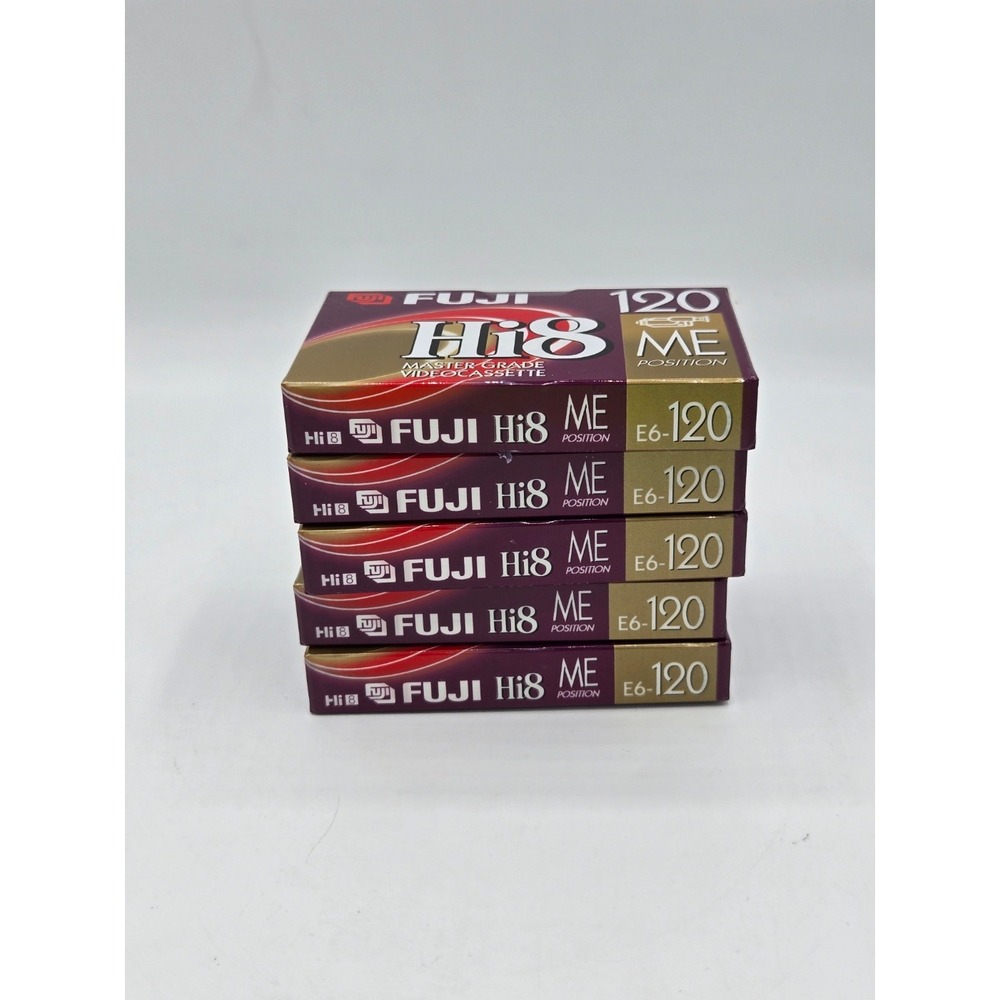 Lot of 5 Fuji Hi8 Master Grade 120 ME Position‎ Video Cassettes - New & Sealed